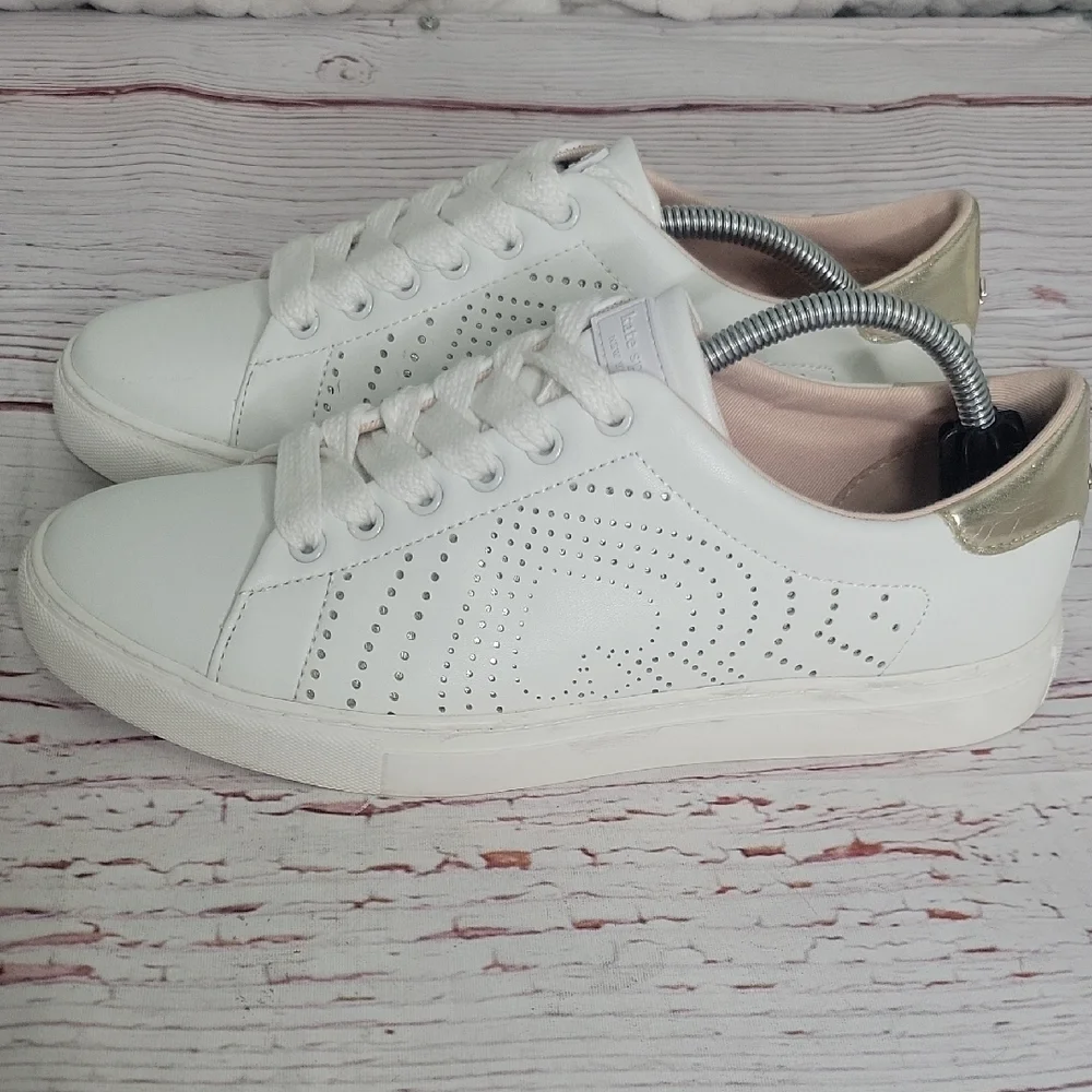 Kate Spade Ashly White Leather Sneakers Size 7.5